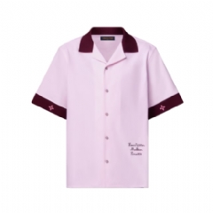 Louis Vuitton Men Ribbed Collar Short-Sleeved Shirt 1AIKAB