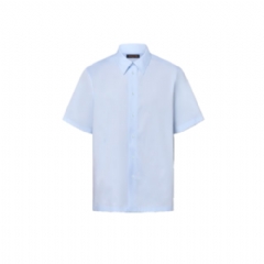 Louis Vuitton Men LV BLason Printed Cotton Short-Sleeved Oxford Shirt 1AGKX6