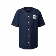 Louis Vuitton Men Knitted Short-Sleeved Baseball Shirt 1AIMCS