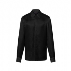 Louis Vuitton Men Mini Monogram Silk Evening Shirt Black 1AIHI3