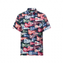 Louis Vuitton Men Printed Short-Sleeved Silk-Blend Shirt 1AIKBF