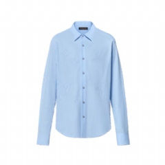 Louis Vuitton Men Monogram Printed Long-Sleeved Shirt 1AIKAV