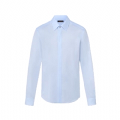 Louis Vuitton Men LV Blason Printed Cotton Long-Sleeved Oxford Shirt 1AFXW7