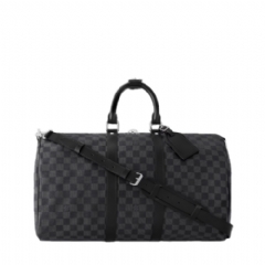 Louis Vuitton Men Keepall Bandoulière 45 Damier Graphite Canvas N41418