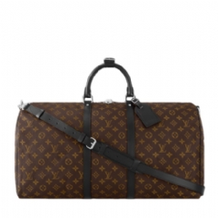 Louis Vuitton Men Keepall Bandoulière 55 MONOGRAM MACASSAR M56714