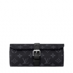 Louis Vuitton Men 3 Watch Case Monogram Eclipse M43385