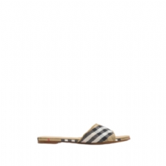 Burberry Women Check Sloane Slides​ Sand beige 81195281