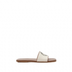 Burberry Women Logo Graphic Cotton Slides Natural beige 81212761
