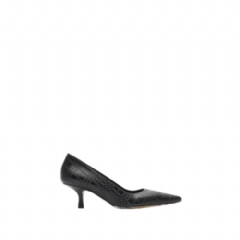 Burberry Women Check Leather Dame Low Pumps Black 81193021