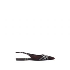 Burberry Women Check Dame Slingback Ballerinas​ Mahogany brown 81141461