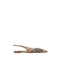 Burberry Women Check Dame Slingback Ballerinas​ Sand 81131421