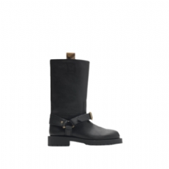 Burberry Women Leather Soft Saddle Low Boots​ Black 81117371
