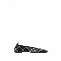 Burberry Women Check Knit Baby Ballerinas Black/calico 80968671