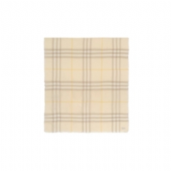 Burberry Women Wide Check Wool Scarf Custard beige 81226911