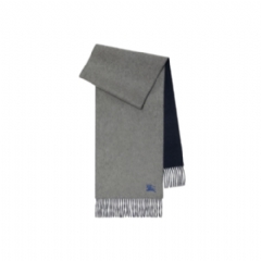 Burberry Women Reversible Cashmere Scarf Grey/navy 80778241