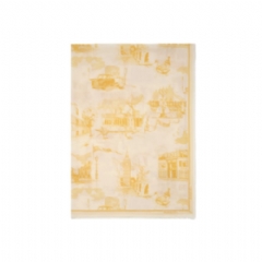 Burberry Women London Landmarks Wool Silk Scarf Custard beige 81233491