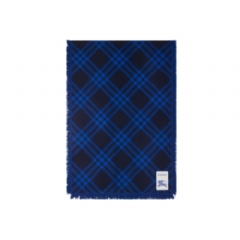 Burberry Women Wide Check Wool Silk Scarf Ink/blue 81101611