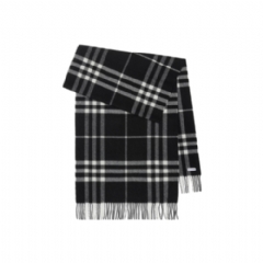 Burberry Women Wide Check Cashmere Scarf Black/calico 80947391