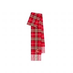 Burberry Women Narrow Check Cashmere Scarf Crayon red 81187411