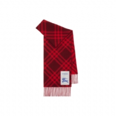 Burberry Women Check Cashmere Scarf Oxblood red 81168761