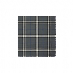 Burberry Women Reversible Check Wool Silk Scarf Marlborough grey/mast blue 81167441