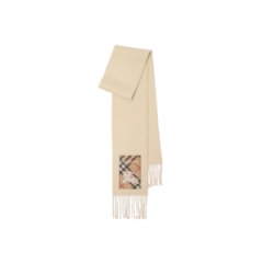Burberry Women Check Label Cashmere Scarf Nutmeg 81039951