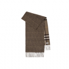 Burberry Women Reversible B Shield Cashmere Scarf Vole brown 81139261