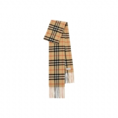 Burberry Women Narrow Check Cashmere Scarf Sand beige 81133771