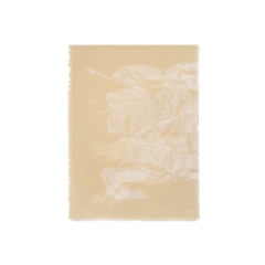 Burberry Women Wide EKD Wool Scarf Sand 81032821