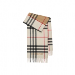 Burberry Women Contrast Check Cashmere Scarf Archive beige/natural white 80592801