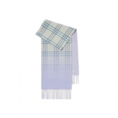 Burberry Women Gradient Check Cashmere Scarf Seafoam green 81176851