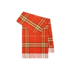 Burberry Women Wide Check Cashmere Scarf Tomato red 81139461