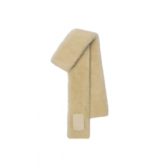 Burberry Women Narrow Label Shearling Scarf Beige 81129711