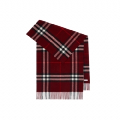 Burberry Women Wide Check Cashmere Scarf Oxblood red 81139431