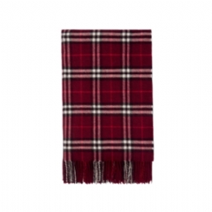 Burberry Women Check Cashmere Blanket Oxblood red 81204011