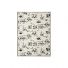 Burberry Women London Landmarks Wool Silk Scarf Monochrome 81112511