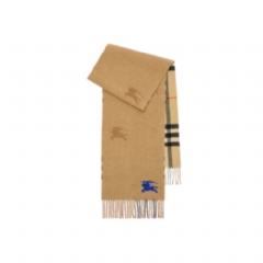 Burberry Women Reversible EKD Check Cashmere Scarf Sand beige 81163091