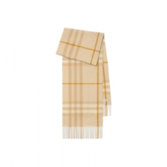 Burberry Women Check Cashmere Scarf White denim 81126321