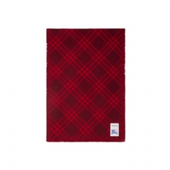 Burberry Women Wide Check Wool Silk Scarf Oxblood/pillar 81124611