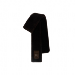 Burberry Women Narrow Label Shearling Scarf Dark brown 81129691