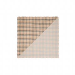 Burberry Women Check Wool Silk Scarf Sand beige 81179981