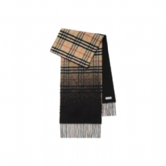 Burberry Women Gradient Check Cashmere Scarf Sand beige 81176861