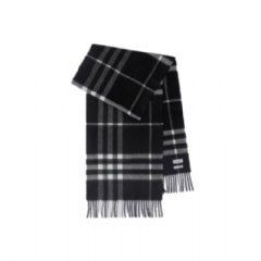 Burberry Women Check Cashmere Scarf Black/calico 80947411