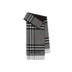 Burberry Women Contrast Check Cashmere Scarf Grey/charcoal 80592771