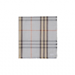 Burberry Women Reversible Check Wool Silk Scarf Wave blue/pebble beige 81229491