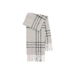 Burberry Women Check Alpaca Wool Blend Bouclé Scarf Mitten grey 81180101