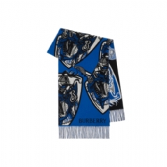 Burberry Women Charging Knight Wool Cashmere Scarf Knight blue 81101421