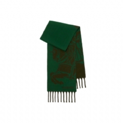 Burberry Women Reversible EKD Wool Scarf Marsh green 81179061
