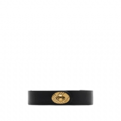 Burberry Women Crocodile-effect Leather Cotswolds Belt Black/gold 81201951