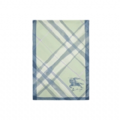 Burberry Women Wide Watercolour Check Silk Scarf Seafoam green 81203101